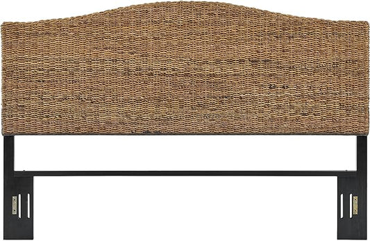 Crosley Furniture Serena Handwoven Natural Fiber Rattan Bed Headboard, Banana Leaf, King