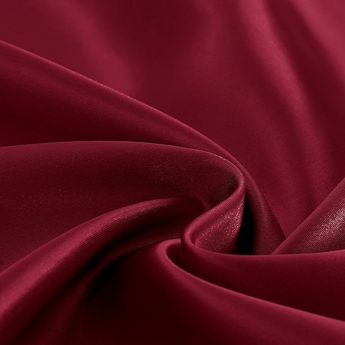 Homiest 3pcs Satin Sheets Set Luxury Silky Satin Bedding Set with Deep Pocket, 1 Fitted Sheet + 1 Flat Sheet + 1 Pillowcase (Twin Size, Burgundy)