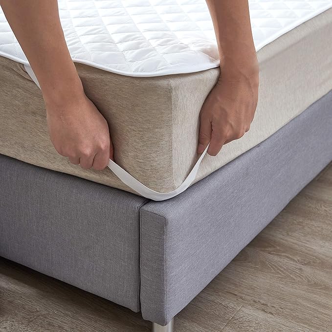 Elif Full Size Mattress Protector, Waterproof, Quilted Cover Pad with Elastic Band Straps for Kids, Soft&Comfortable, Breathable, Vinyl Free (Full)