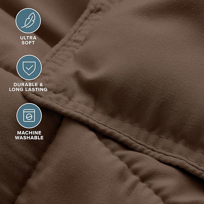 Bare Home Comforter Set - Full Size - Ultra-Soft - Goose Down Alternative - Premium 1800 Series - All Season Warmth (Full, Cocoa)