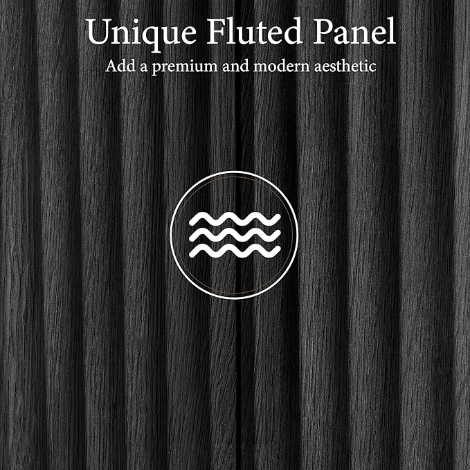 Brafab 67" Fluted Armoire Wardrobe Closet with Drawers and Doors, Wooden Wardrobe Cabinet with Adjustable Shelves, Modern Storage for Clothes, Dream Wardrobe Wall for Bedroom, Black(3 pcs)