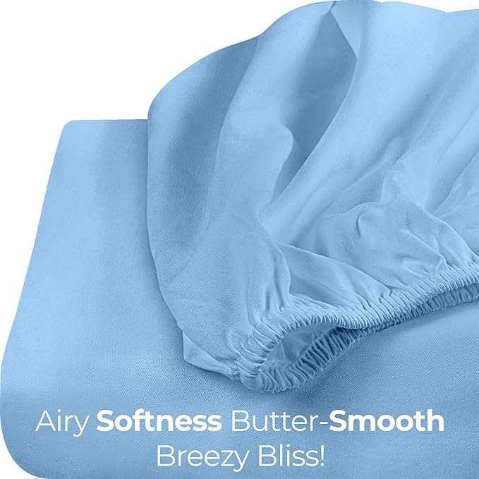 Utopia Bedding Queen Fitted Sheet - Bottom Sheet - Deep Pocket - Soft Microfiber - Shrinkage and Fade Resistant - Easy Care -1 Fitted Sheet Only (Dutch Blue)