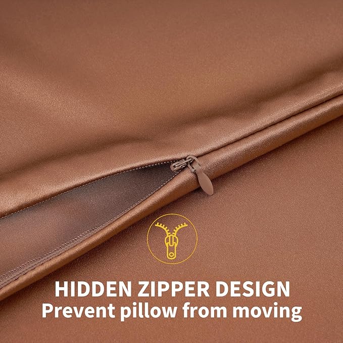 ZIMASILK 100% Pure Mulberry Silk Pillowcase for Hair and Skin Health,Soft and Smooth,Both Sides Premium Grade 6A Silk,600 Thread Count,with Hidden Zipper,1pc (Standard 20''x26'',Mocha)