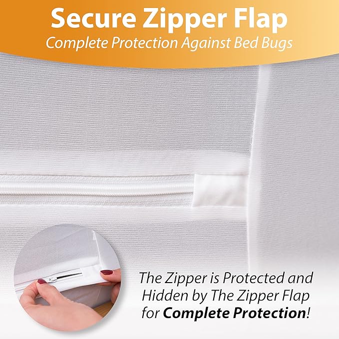 Waterproof Mattress Protector Twin Size - 6-Sided Zippered Mattress Encasement, Breathable Fabric Cover, Machine Washable, Fits Twin Mattress 39 x 75 Inches, Up to 16" Deep