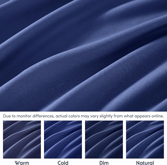 Nestl 4 Pack Royal Blue Fitted Sheet Extra Deep Pocket, Hotel Luxury Twin XLFitted Sheet Only Easily Fits 18 to 24 Inch Mattress, Super Soft, Wrinkle-Free and Breathable with Corner Straps