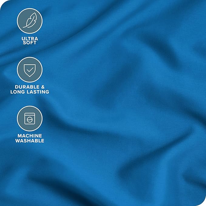 Bare Home Microfiber Pillow Cases - King Size Set of 2 - Cooling Pillowcases - Double Brushed - Medium Blue Pillowcases 2 Pack - Easy Care (King Pillowcase Set of 2, Medium Blue)