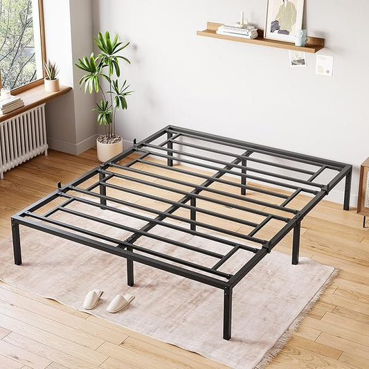 GarveeHome Full Size Bed Frame, 16 Inch Metal Platform Bed Frames with Heavy Duty Steel Slat Support, No Box Spring Needed, Noise Free,Anti-Sliding Slat,Easy Assembly, Under Bed Storage