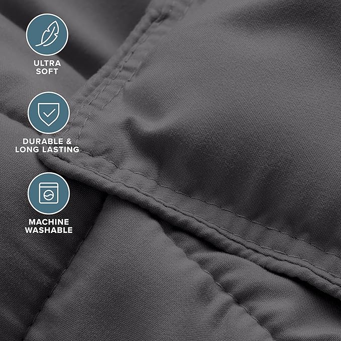 Bare Home Comforter Set - Oversized Queen Size - Ultra-Soft - Goose Down Alternative - Premium 1800 Series - All Season Warmth (Oversized Queen, Forged Iron Grey)