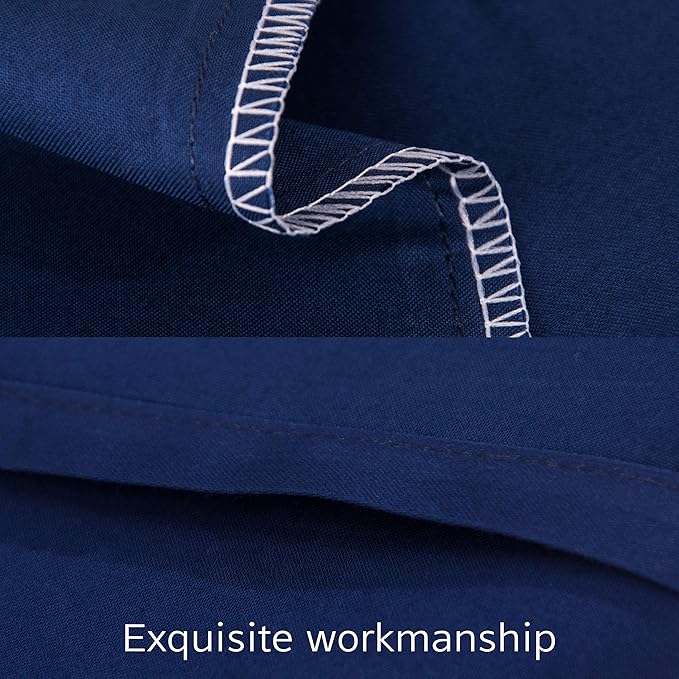 NTBAY Egyptian Cotton King Pillowcases - Set of 2, 500 Thread Count Cotton Pillowcases - Soft and Breathable Envelope Closure Pillow Cases - 20x36 Pillow Covers for Bed, Navy Blue