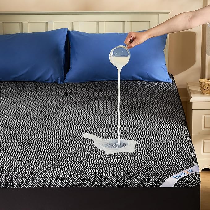 BEDLORE Queen Mattress Protector, Waterproof Noiseless Mattress Cover with Deep Pocket for 6-18 inches Mattress, Soft Breathable Mattress Pad Machine Washable (Dark Gray)