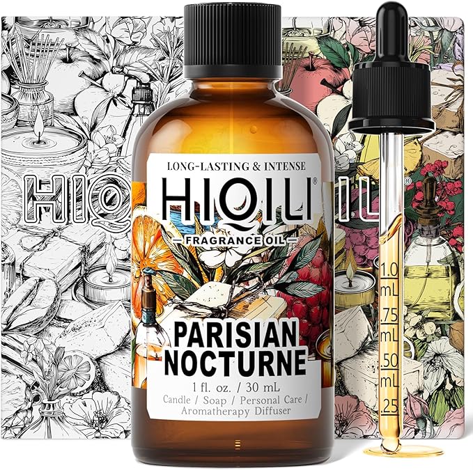 HIQILI Parisian Nocturne Fragrance Oil for Diffuser, Inspired by YL's M.on Paris, Candle & Soap & Perfume Balm Making, Sweet Notes, Long-Lasting Aroma - 1 Fl Oz