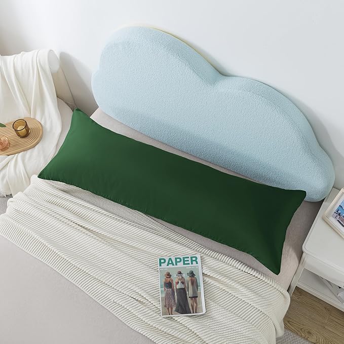 Ubauba Memory Foam Body Pillow with Cover, Full Large Body Pillows Insert for Adults with Envelope Closure Pillowcase, Firm & Fluffy Long Bed Pillows for Sleeping (20x54 inch, Green)