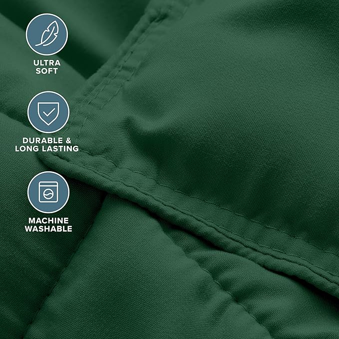 Bare Home Comforter Set - Oversized Queen Size - Ultra-Soft - Goose Down Alternative - Premium 1800 Series - All Season Warmth (Oversized Queen, Forest Green)
