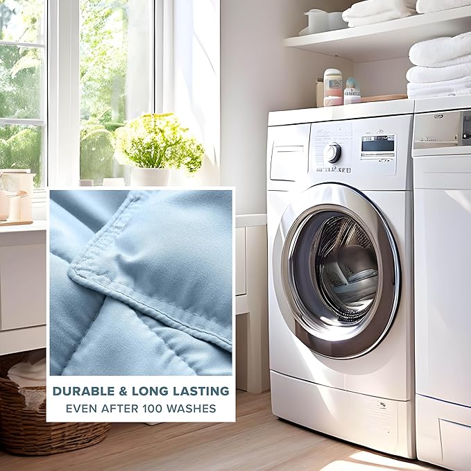 Bare Home Comforter Set - Queen Size - Ultra-Soft - Goose Down Alternative - Premium 1800 Series - Reversible - All Season Warmth (Queen, Light Blue)