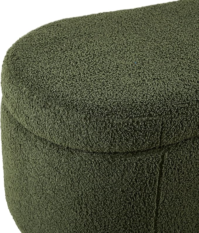 Bailey Boucle-Style Curved Storage Accent Bench