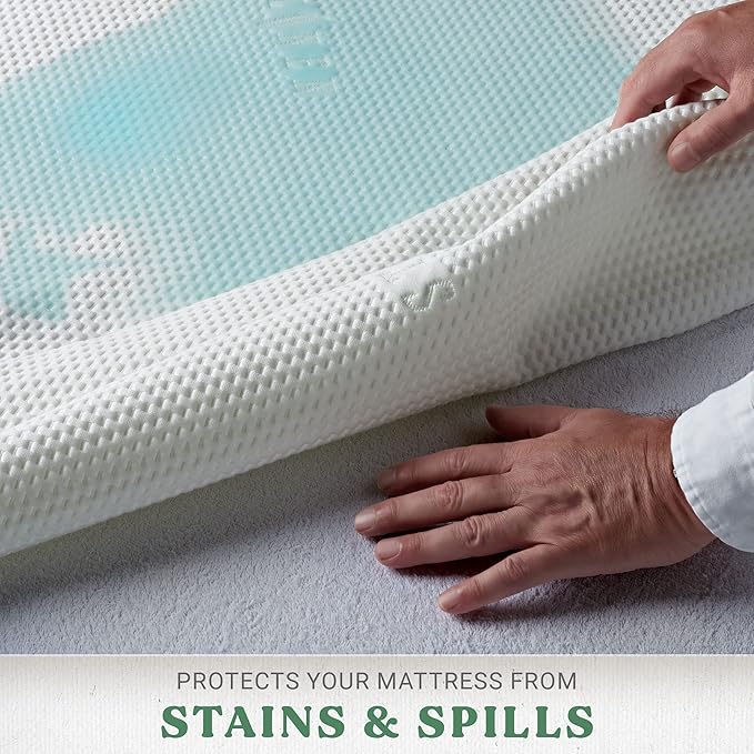 STYLINEN King Tencel Eucalyptus Mattress Protector - Waterproof Breathable Cooling Cover Protects Against Moisture, Spills, Stains - Noiseless, Machine Washable, Fits 16 inch Bed (King)