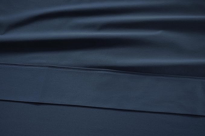 LANE LINEN Cal King Size Sheets Set - 450 Thread Count Premium Sateen Weave for Smooth Feel on Skin - Thick & Comfy Sheets for Summer - Securely Fits Mattresses Upto 15'' Deep - Estate Blue