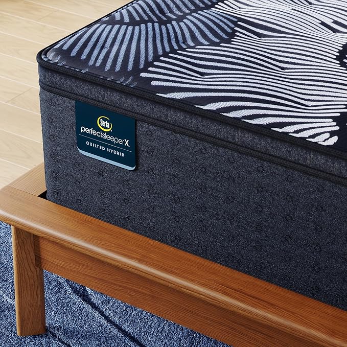 Serta Perfect Sleeper X - Max 15" Plush Pillow Top Cal King Quilted Hybrid Mattress - 5 Support Zones and Cooling Tech for a Restorative Sleep - 100 Night Trial, CertiPUR-US Certified