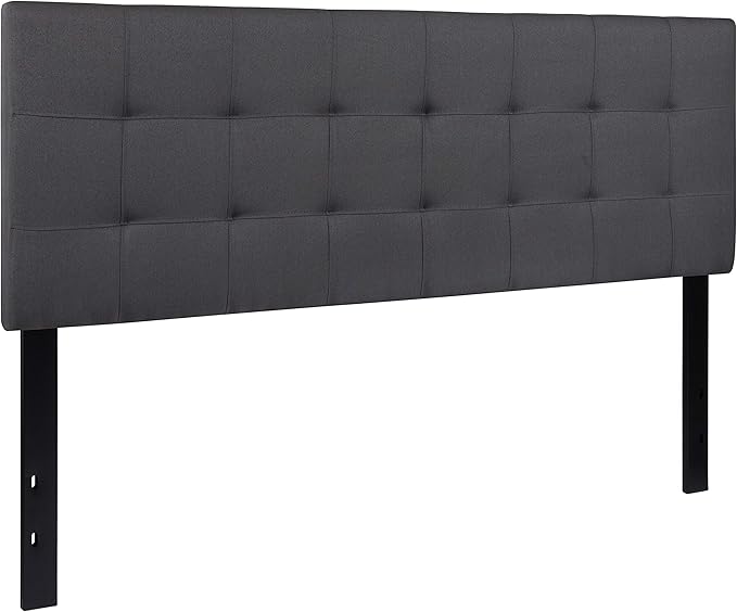 Flash Furniture Bedford Tufted Upholstered Queen Size Headboard in Dark Gray Fabric