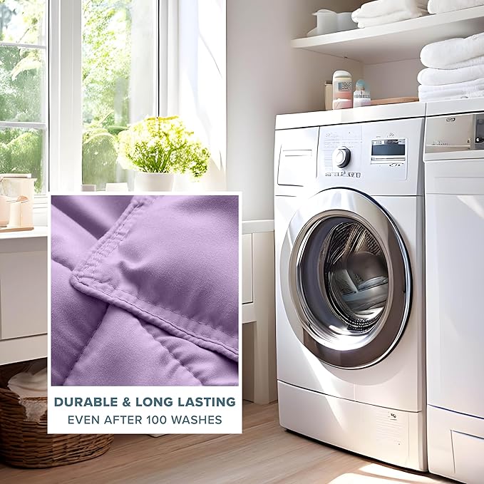 Bare Home Comforter Set - Queen Size - Ultra-Soft - Goose Down Alternative - Premium 1800 Series - All Season Warmth (Queen, Lavender)