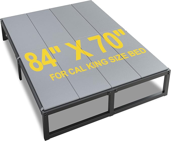 Lutown-Teen Bunkie Board California King Under Mattress High-Density Polymer Cal King Bunkie Board Anti-Sag, Breathable, Moisture Resistant, Noise Minimizing, Gray