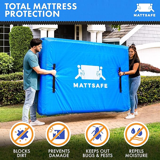 Nordic Elk Mattress Bags for Moving and Storage (Twin XL) Heavy Duty Moving Supplies, 8 Sturdy Handles, Strong Zipper, Mattress Cover Bed Bags, Storage Cover Essentials Packing Protector