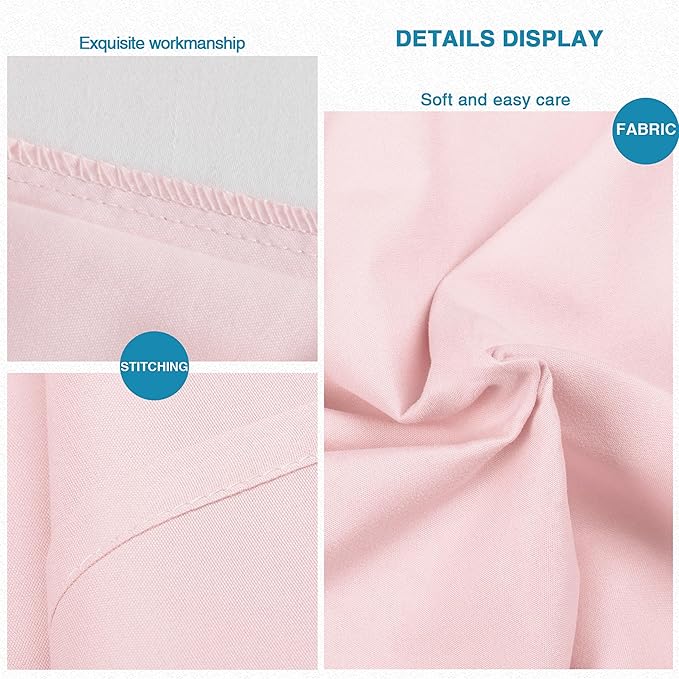 FLXXIE Pillow Cases Standard Size, Soft Microfiber Pillow Covers with Envelope Closure, Wrinkle, Stain Resistant Pillowcases, 2 Piece Set, 20x26, Blush Pink