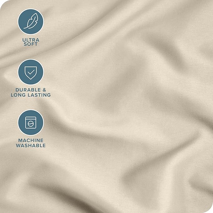 Bare Home Microfiber Pillow Cases - Standard Size Set of 2 - Cooling Pillowcases - Double Brushed - Easy Care - Envelope Closure (Standard Pillowcase Set of 2, Sand)