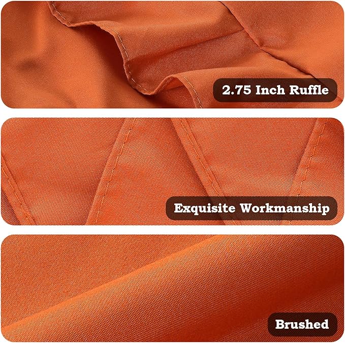 Ruffled Body Pillow Pillowcases Set of 2 – Soft Wrinkle Resistant Brushed Microfiber Body Pillowcases –Envelope Pillow Shams Festive Gift for Hotels, Guest Rooms 20x54 Inch (Tangerine)