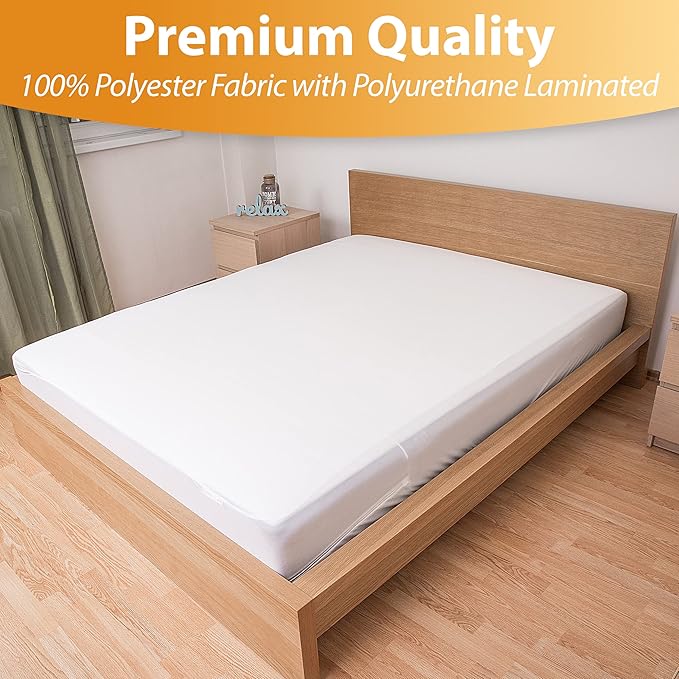 Waterproof Mattress Protector Twin Size - 6-Sided Zippered Mattress Encasement, Breathable Fabric Cover, Machine Washable, Fits Twin Mattress 39 x 75 Inches, Up to 16" Deep
