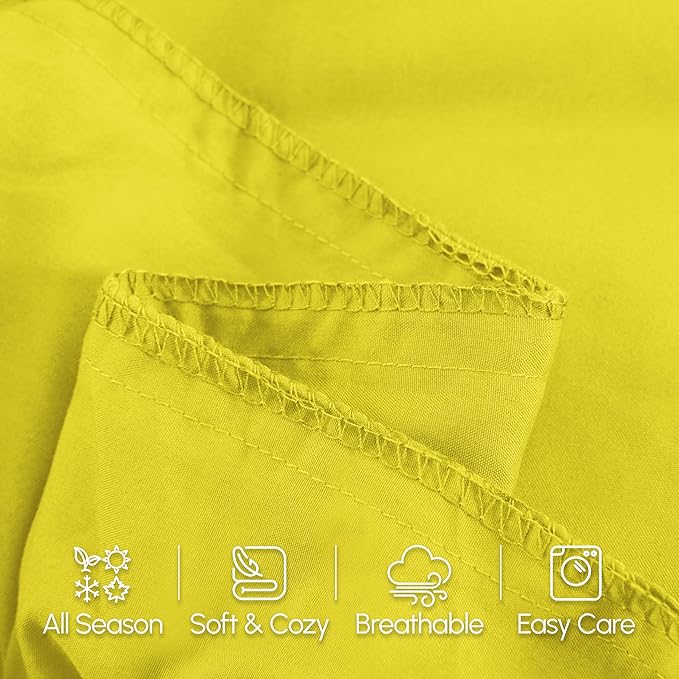 Elegant Comfort Luxury Ultra-Soft 1-Piece Pillowcase Set - 1500 Premium Hotel Quality Microfiber Double Brushed - Wrinkle Resistant, Body Pillowcase Size, Yellow