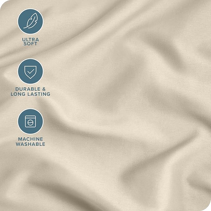 Bare Home Microfiber Body Pillow Cover - Ultra Soft - Cooling Pillowcase - Double Brushed - Pillowcase with Zipper Closure - Easy Care (20''x54'' Body Pillow Cover, Sand)