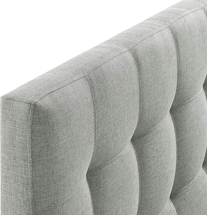 Modway AMZ-5041 Lily Tufted Linen Fabric Upholstered Queen Headboard in Gray
