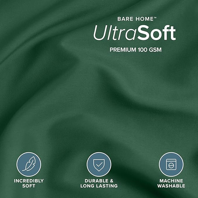 Bare Home Bedding Duvet Cover Full Size - Premium 1800 Super Soft Collection - Lightweight, Cooling - Soft Breathable Bedding Duvet Cover (Full, Forest Green)