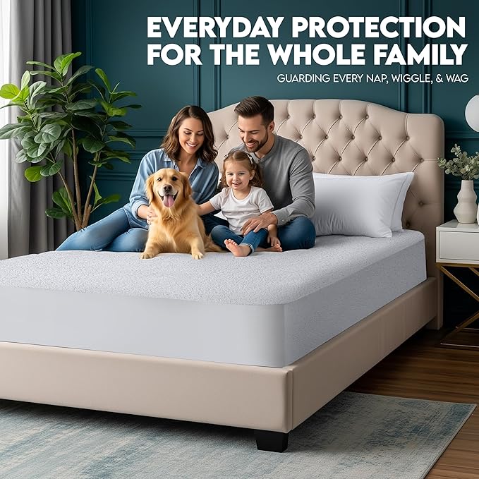 Utopia Bedding Dual Sided Mattress Protector with Waterproof Terry Top and Side Panels Twin XL Size, Soft and Breathable Mattress Cover, Fitted Style with Stretchable Elastic Pockets