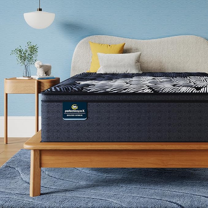 Serta Perfect Sleeper X - Max 15.25" Firm Pillow Top Twin XL Quilted Hybrid Mattress - 5 Support Zones and Cooling Tech for a Restorative Sleep - 100 Night Trial, CertiPUR-US Certified