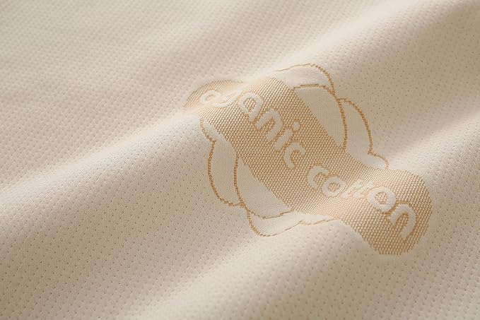 2-Pack Deluxe Waterproof Organic Cotton Pillow Protectors - Standard - Certified Organic, Zippered Encasement, Soft Knit Fabric, Thick 280 GSM Cotton