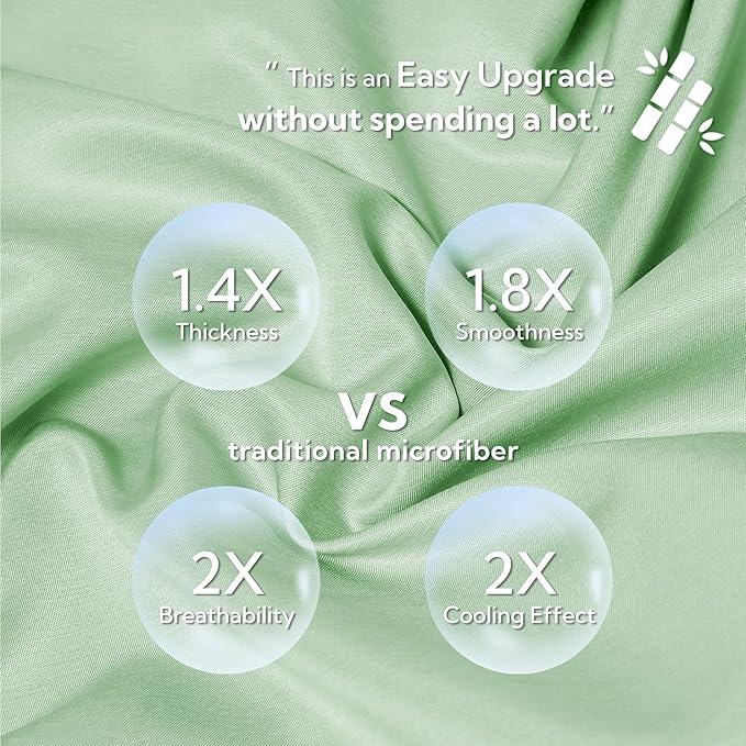 MR&HM Cooling Body Pillow Case 20"x54", Body Pillow Cover for Hot Sleepers, Breathable & Moisture Wicking, Soft Envelope Long Pillowcase, Rayon Derived from Bamboo & Polyester Blend, Sage Green