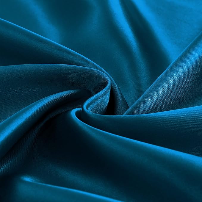 Homiest 3pcs Satin Sheets Set Luxury Silky Satin Bedding Set with Deep Pocket, 1 Fitted Sheet + 1 Flat Sheet + 1 Pillowcase (Twin Size, Dark Teal)
