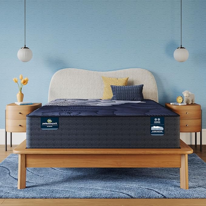 Serta Perfect Sleeper X - Prescott 14" Medium Firm Full Hybrid Mattress - 5 Support Zones and Cooling Tech for a Restorative Sleep - 100 Night Trial, CertiPUR-US Certified