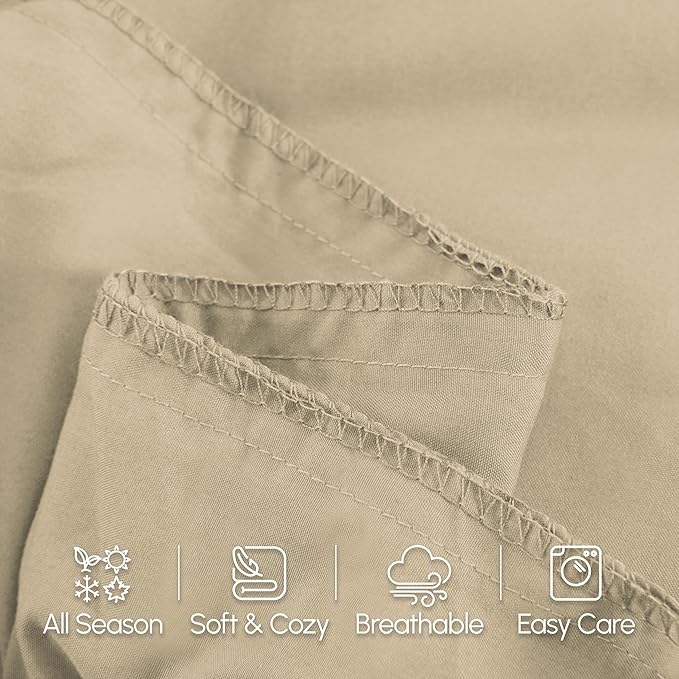 Elegant Comfort Luxury Ultra-Soft 1-Piece Body Pillowcase - 1500 Premium Hotel Quality Microfiber Double Brushed - Wrinkle Resistant, Body Pillowcase Size, Cream