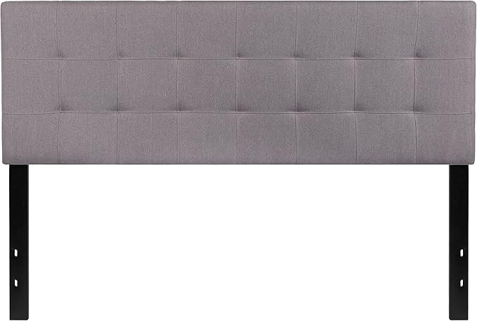 Flash Furniture Bedford Tufted Upholstered Queen Size Headboard in Light Gray Fabric