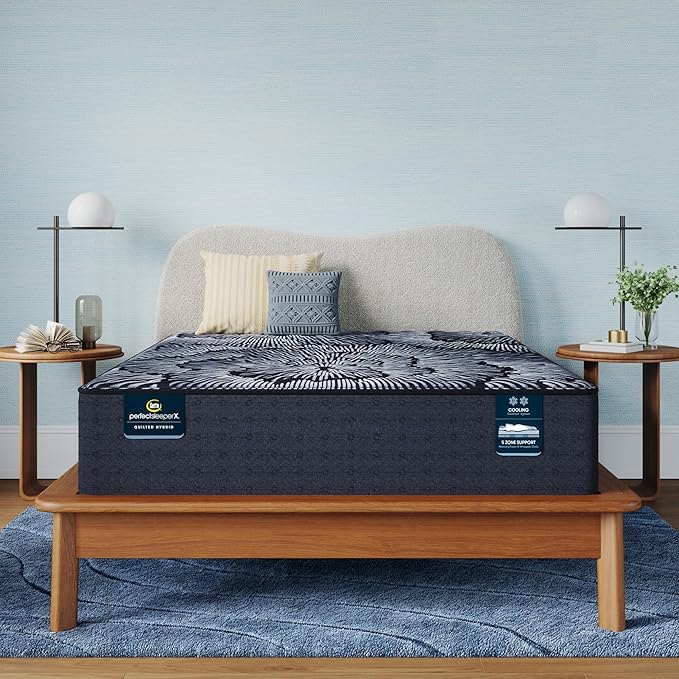 Serta Perfect Sleeper X - Excelled 13.75" Extra Firm Queen Quilted Hybrid Mattress - 5 Support Zones and Cooling Tech for a Restorative Sleep - 100 Night Trial, CertiPUR-US Certified