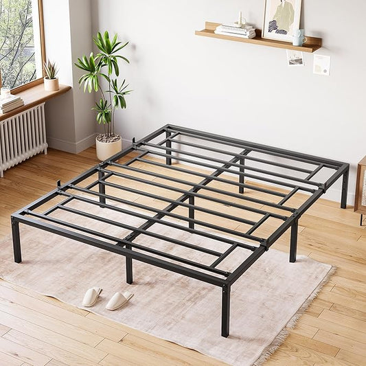 GarveeHome Full Size Bed Frame, 10 Inch Metal Platform Bed Frames with Heavy Duty Steel Slat Support, No Box Spring Needed, Noise Free,Anti-Sliding Slat,Easy Assembly, Under Bed Storage