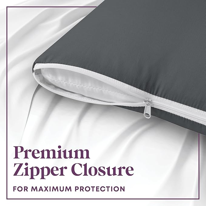 CIRCLESHOME Throw Pillow Protectors - 100% Cotton Breathable Pillowcases - 16 X 16 Square Pillowcases - Protects Pillows from Dirt, Dust and Debris (Square Pillow - 4 Pack- 16x16)