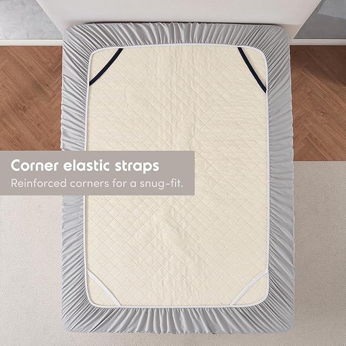 Nestl 4 Pack Light Grey Fitted Sheet Extra Deep Pocket, Hotel Luxury Twin XLFitted Sheet Only Easily Fits 18 to 24 Inch Mattress, Super Soft, Wrinkle-Free and Breathable with Corner Straps