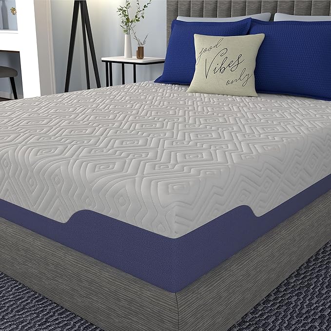 Vibe Supreme Cooling Hybrid Mattress, Innerspring and Gel Memory Foam Mattress, Fiberglass Free, 12-Inch Bed in a Box, Full