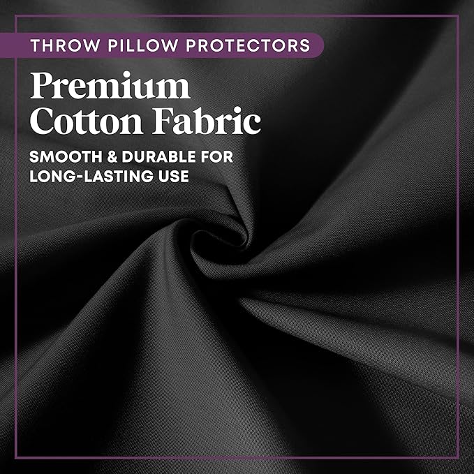 CIRCLESHOME Throw Pillow Protectors - 100% Cotton Breathable Pillowcases - 20 X 20 Square Pillowcases - Protects Pillows from Dirt, Dust and Debris (Square Pillow - 4 Pack- 20x20)