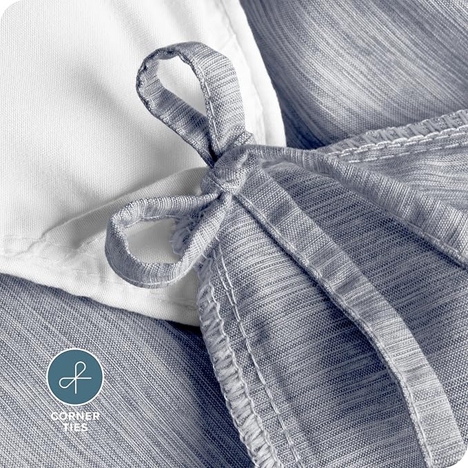 Bare Home Bedding Duvet Cover Oversized King Size - Premium 1800 Super Soft Collection - Lightweight, Soft Textured Duvet Cover (Oversized King, Heathered Midnight Blue)