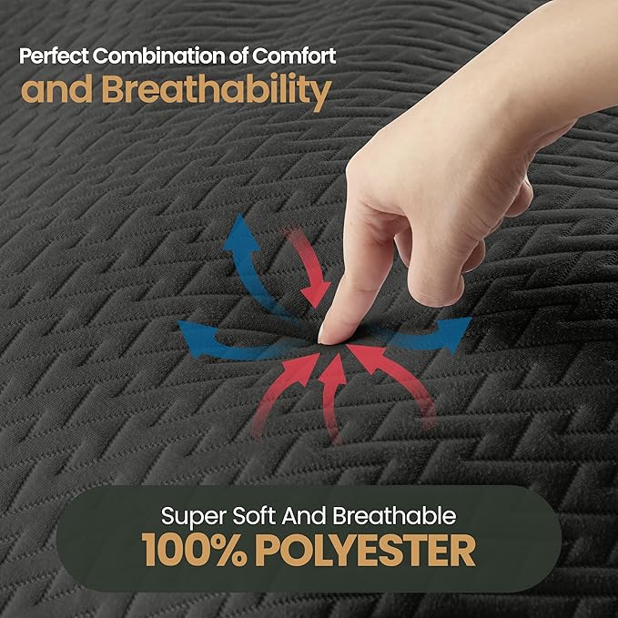 Utopia Bedding Waterproof Mattress Protector Full Size (Gray), Premium 3D Air Soft Fabric Mattress Cover, Fits 15 Inches Deep, Breathable, Fitted Style with Stretchable Pockets